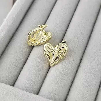 УЦЕНКА Швензы с английским замком Сердце 14.8х14.5 мм позолота 14К (9305-З-УЦ)  швензы для серег купить с доставкой по России | Интернет-магазин Viva Beads