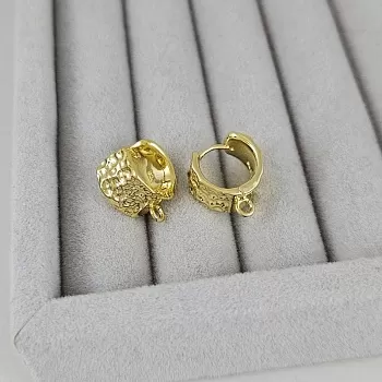 Швензы колечки Мятый эффект 14.5х7.9х11.7 мм позолота 14К (9474-З) швензы для серег купить с доставкой по России | Интернет-магазин Viva Beads