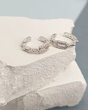 Кафф 13.7х3.4 мм с фианитами, родиевое покр. (8223-Р) купить с доставкой по России | Интернет-магазин Viva Beads