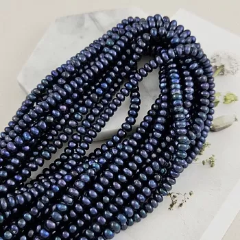 Нить 18 см Жемчуг барокко 5-5.5 мм, кукуруза, темно-синий (9761) купить с доставкой по России | Интернет-магазин Viva Beads