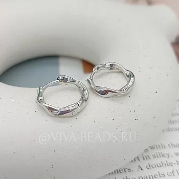 Швензы кольца, бублики, конго 17х3.8 мм родиевое покр. (7473-Р)