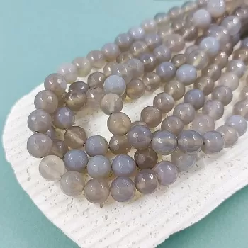 10 шт. Агат серый 8 мм граненая бусина (3189-8) купить в Воронеже | Заказать в интернет-магазине Viva Beads
