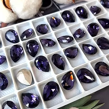 Кристалл капля 10 х 14 мм хрустальное стекло Аметист (4640) купить в #REGION_P# | Заказать в интернет-магазине Viva Beads
