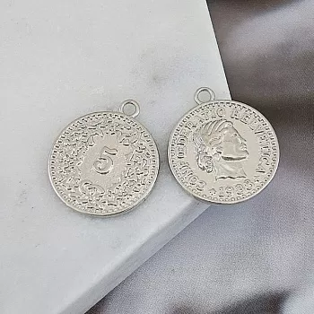 Подвеска Монета 18.5х16 мм родиевое покрытие (9720-Р) купить с доставкой по России | Интернет-магазин Viva Beads