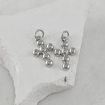 Подвеска Крест 16х10 мм, родиевое покрытие (10131-Р) купить с доставкой по России | Интернет-магазин Viva Beads