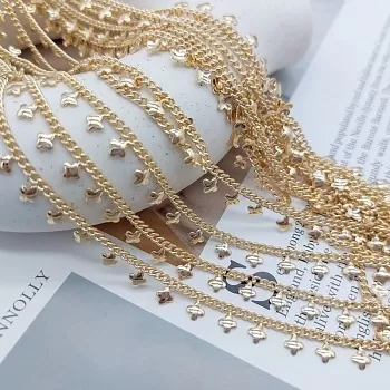 10 см Цепь с клеверами позолота (7111-З) купить в Воронеже | Заказать в интернет-магазине Viva Beads
