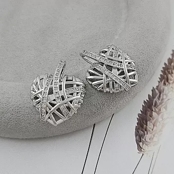 Подвеска Сердце с фианитами 24.7х20х6.6 мм родиевое покрытие (9818-Р) купить с доставкой по России | Интернет-магазин Viva Beads