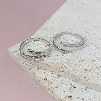 УЦЕНКА Кольцо с фианитами свободный размер родиевое покр. (7934-Р-УЦ) купить с доставкой по России | Интернет-магазин Viva Beads