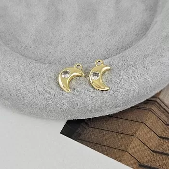 Подвеска Месяц с фианитом 12.8x8 мм позолота 18К (9368-З) купить с доставкой по России | Интернет-магазин Viva Beads