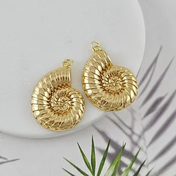 Подвеска Ракушка 32.5x24 мм позолота 14К (10042-З) купить с доставкой по России | Интернет-магазин Viva Beads