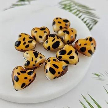 Бусина лэмпворк Сердце ок. 15 мм, коричневый (10030-КОР) купить с доставкой по России | Интернет-магазин Viva Beads