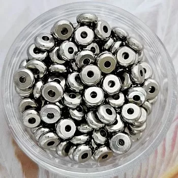 10 шт. Бусина разделитель диск 4.8x1.9 мм нержавеющая сталь (8882-5) купить с доставкой по России | Интернет-магазин Viva Beads