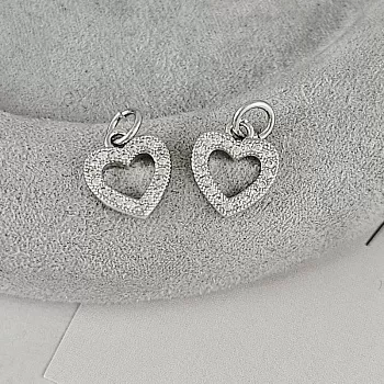 Подвеска Сердце с фианитами 11.5х9.7 мм родиевое покрытие (9423-Р) купить с доставкой по России | Интернет-магазин Viva Beads