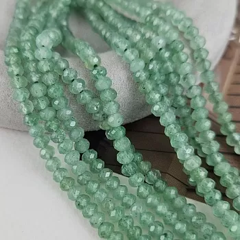 Нить 17 см Жадеит граненые рондели 4.4-4.6х3-3.1 мм светло-зеленый (7043-4.5-СЗ) для бижутерии купить с доставкой по России | Интернет‑магазин Viva Beads