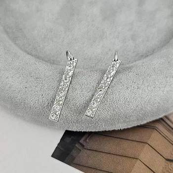 Подвеска палочка с фианитами 35х2.8 мм родиевое покрытие (9388-Р) купить с доставкой по России | Интернет-магазин Viva Beads