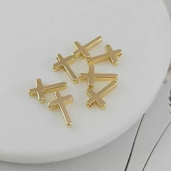 УЦЕНКА Подвеска Крест 13х8х3 мм позолота 14К (6287-З-УЦ)