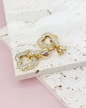 Замок с фианитами Клевер 20 мм позолота 14к (8025-З) купить в Воронеже | Заказать в интернет-магазине Viva Beads
 Замок с фианитами Клевер 20 мм позолота 14к (8025-З) купить в Воронеже | Заказать в интернет-магазине Viva Beads