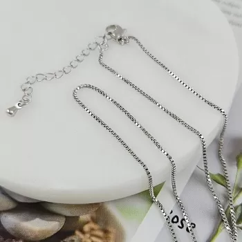 Цепочка змейка с замком готовая 44 см родиевое покрытие (9891-Р)