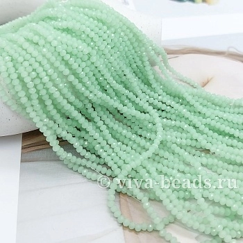 Нить 38 см Рондель граненый ок. 2.8-3x2 мм светло-зеленый, стекло (7181) купить с доставкой по России | Интернет-магазин Viva Beads