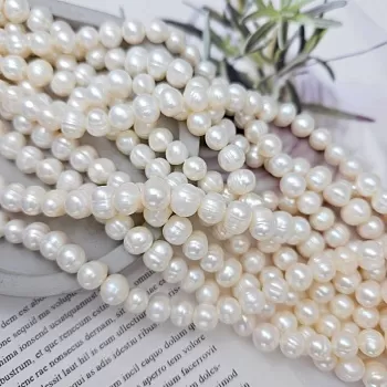 Нить 16.5-17 см Жемчуг натуральный речной 7-8 мм АА (3776) купить в #REGION_P# | Заказать в интернет-магазине Viva Beads
