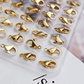 Замок лобстер 12 мм позолота 24К, нержавеющая сталь (4210-З) замок для украшений купить с доставкой по России | Интернет-магазин Viva Beads