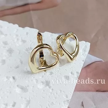 Швензы с замком Сердце 17х16.6 мм позолота (7050-З) купить в Воронеже | Заказать в интернет-магазине Viva Beads
 Швензы с замком Сердце 17х16.6 мм позолота (7050-З) купить в Воронеже | Заказать в интернет-магазине Viva Beads
