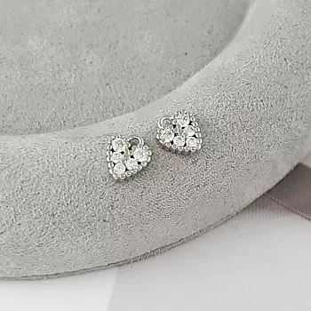 Подвеска Сердце мини с фианитами 7.7х6.6 мм белый, родий (9317-БЕЛ-Р) купить с доставкой по России | Интернет-магазин Viva Beads