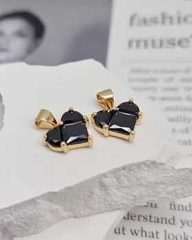 Подвеска Сердце 12 мм с фианитами, позолота (8338-ЧЗ) Подвеска Сердце 12 мм с фианитами, позолота (8338-ЧЗ)