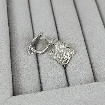 УЦЕНКА Швензы с замком Клевер 15.5х14 мм родиевое покрытие (9472-Р-УЦ) купить в Воронеже | Заказать в интернет-магазине Viva Beads
