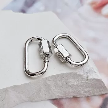 Замок карабин 20 мм родиевое покрытие (8587-Р) замок для украшений купить с доставкой по России | Интернет-магазин Viva Beads