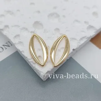 УЦЕНКА Кольцо коннектор овал 18x8.5x2 мм позолота (5080-УЦ)