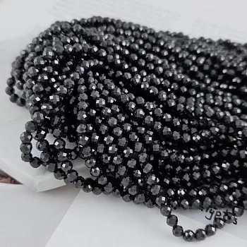 Нить 18 см Фианиты, цирконы 4 мм, черный (7259-ЧЕР) купить с доставкой по России | Интернет-магазин Viva Beads