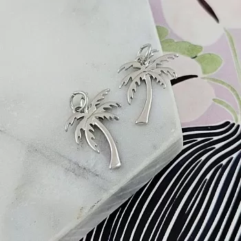 УЦЕНКА Подвеска Пальма 16.6х15.3 мм, родиевое покрытие (9799-Р-УЦ)