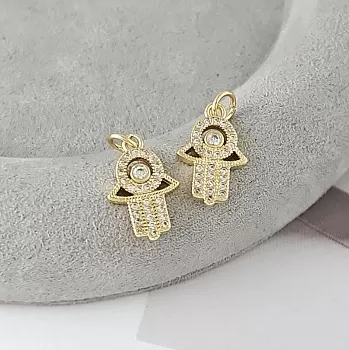 Подвеска Рука Фатимы с фианитами 15.8x10.3 мм позолота 14К (9320-З) Подвеска Рука Фатимы с фианитами 15.8x10.3 мм позолота 14К (9320-З)