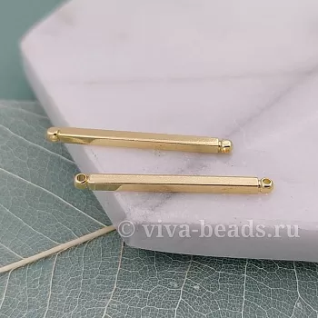 Коннектор палочка 30x2x2 мм позолота (3488-30-З) купить с доставкой по России | Интернет-магазин Viva Beads