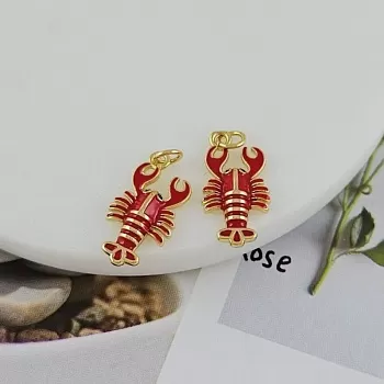 Подвеска Лобстер 20.5х11 мм, позолота 14К, красная эмаль (9867-З) купить с доставкой по России | Интернет-магазин Viva Beads