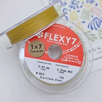 1 м Тросик FLEXY 7 - 0.40 мм цвет золото (6440-0.40-З) купить в Воронеже | Заказать в интернет-магазине Viva Beads
