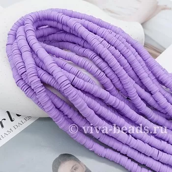 Нить 40 см Каучук (пластик) 6 мм цвет светло-фиолетовый (5308-СФ) купить в Воронеже | Заказать в интернет-магазине Viva Beads
