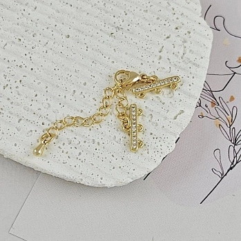 Замок лобстер 10 мм с коннекторами на 3 нити, удлинителем фианиты, позолота 14к (8034-З) купить в Воронеже | Заказать в интернет-магазине Viva Beads
