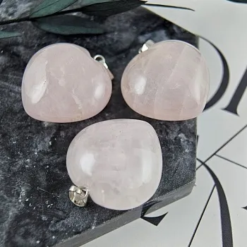 УЦЕНКА Розовый кварц подвеска кулон сердце ок. 24х14 мм (9667-УЦ) для бижутерии купить с доставкой по России | Интернет‑магазин Viva Beads