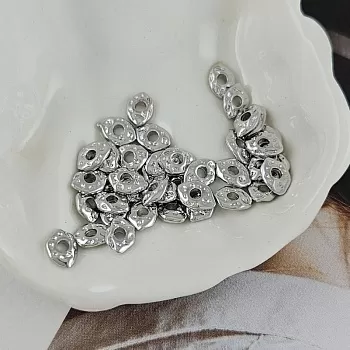 1 шт. Бусина разделитель 7х5х1.8 мм плоская фри форм, родиевое покрытие (9906-Р) купить с доставкой по России | Интернет-магазин Viva Beads