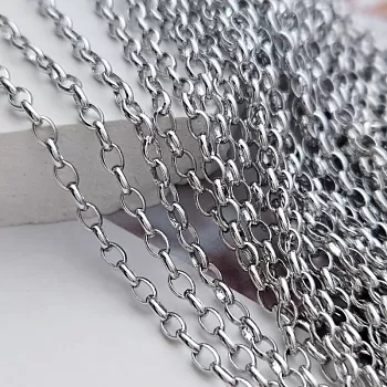 50 см Цепь овальная 2.7 мм / толщина / родиевое покрытие (8626-Р) купить в Воронеже | Заказать в интернет-магазине Viva Beads
