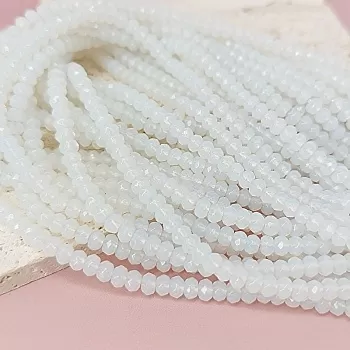 Нить 17.5 см Опалит 4х2.8 мм граненый рондель (имитация лунного камня) (7901) для бижутерии купить с доставкой по России | Интернет‑магазин Viva Beads