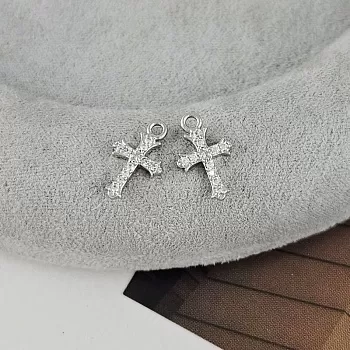 Подвеска Крест с фианитами 11.6х7.1 мм родиевое покрытие (9376-Р) купить с доставкой по России | Интернет-магазин Viva Beads