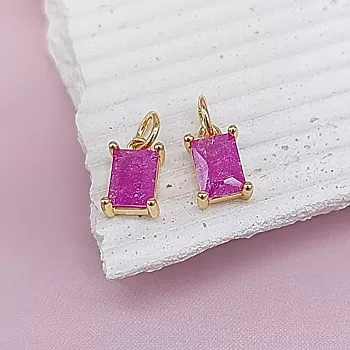 Подвеска с фианитом 10х6х4 мм фуксия, позолота 18к (7760-Ф) Подвеска с фианитом 10х6х4 мм фуксия, позолота 18к (7760-Ф)