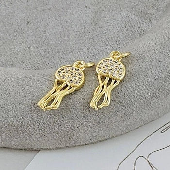 Подвеска Медуза 18.3x8 мм с фианитами позолота 14К (9523-З)