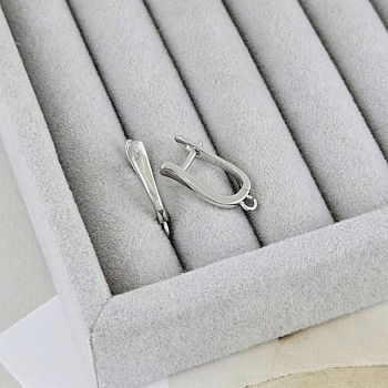 Швензы с английским замком базовые 19.5х3.2 мм родиевое покрытие (9583-Р)  швензы для серег купить с доставкой по России | Интернет-магазин Viva Beads