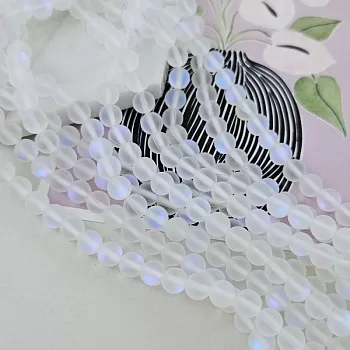 Нить 19 см Бусины матовые 6 мм стекло, имитация опала (6738-БЕЛ) купить с доставкой по России | Интернет-магазин Viva Beads