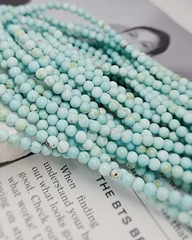Нить 39 см Турквенит 4.2-4.4 мм гладкая бусина (8368-4) для бижутерии купить с доставкой по России | Интернет‑магазин Viva Beads