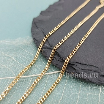50 см Цепь тонкая 1.8 мм (толщина) позолота (6457-З) купить в Воронеже | Заказать в интернет-магазине Viva Beads

